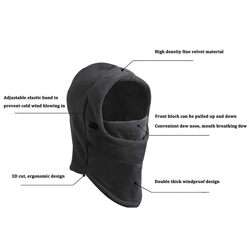 YQXCC Kids Winter Hats Balaclava Ski Mask Windproof Warm Adjustable with Fleece Lining Hat for Boys Girls Dark Gray - Image 4